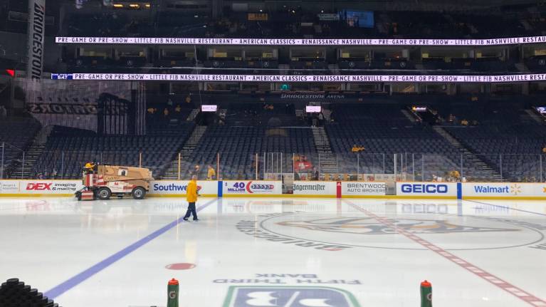 Views from by the benches in Section 115 at Bridgestone Arena