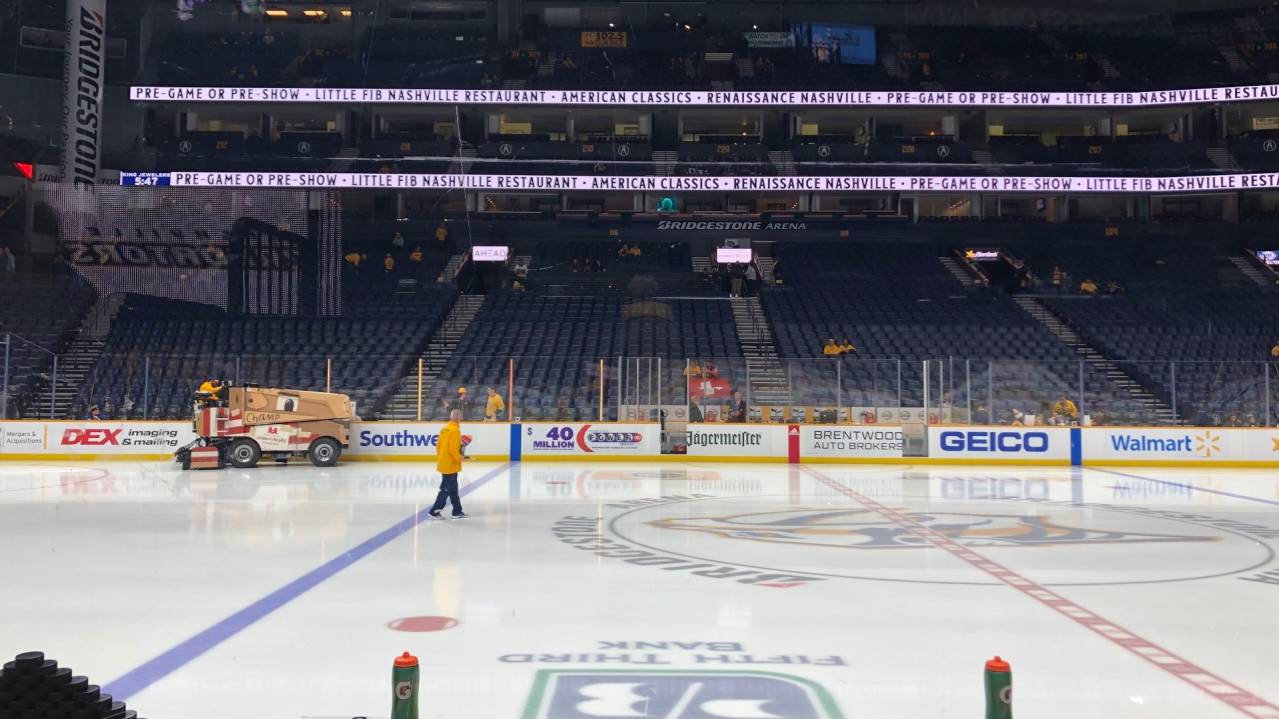 Views from by the benches in Section 115 at Bridgestone Arena