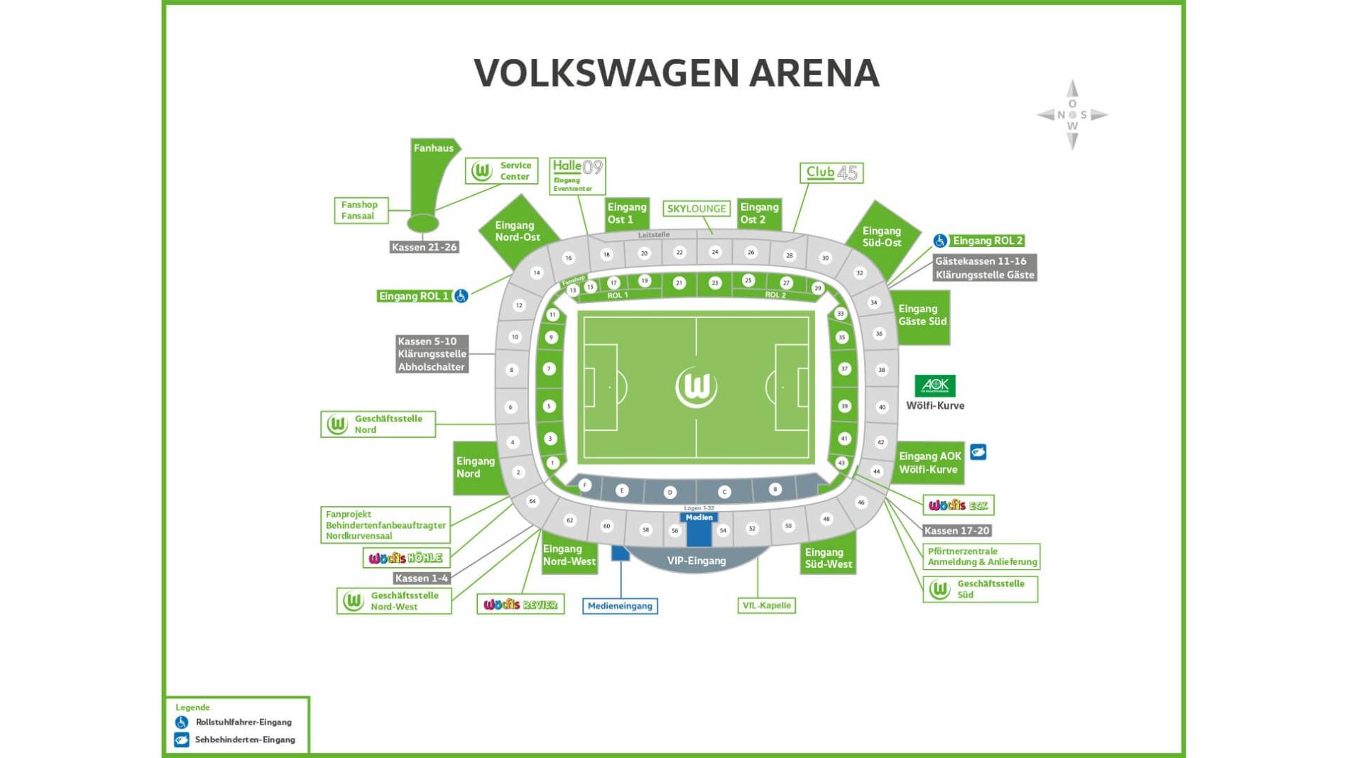 VfL Wolfsburg vs Bayern Munich - Volkswagen Arena Seating Plan V3 43933 