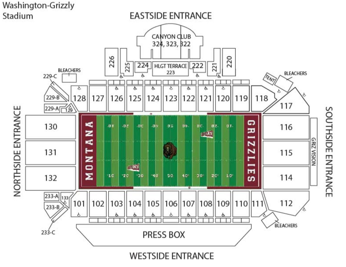Washington-Grizzly Stadium Map