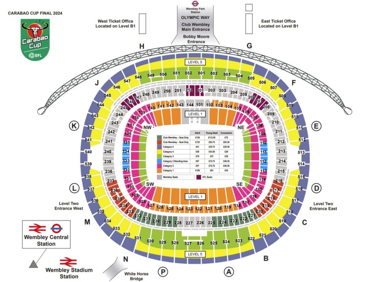 Wembley Stadium Map