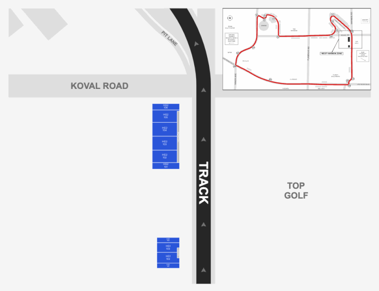 West Harmon Grandstands seating layout
