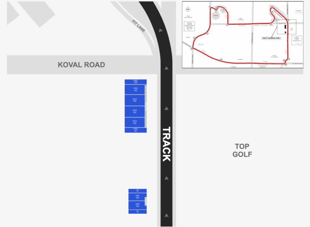 West Harmon Grandstands seating layout