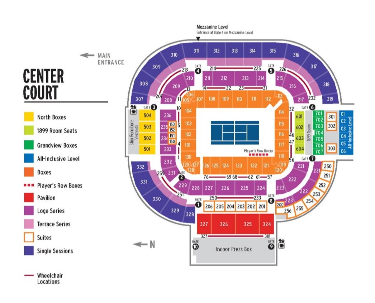 Lindner Family Tennis Center Map