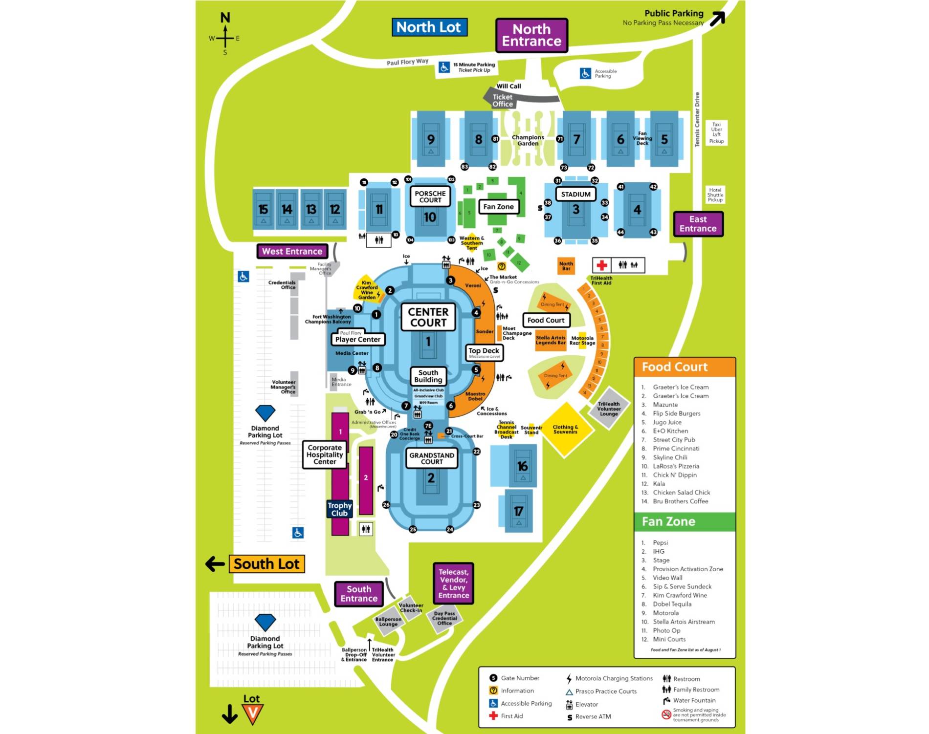 Lindner Family Tennis Center Map