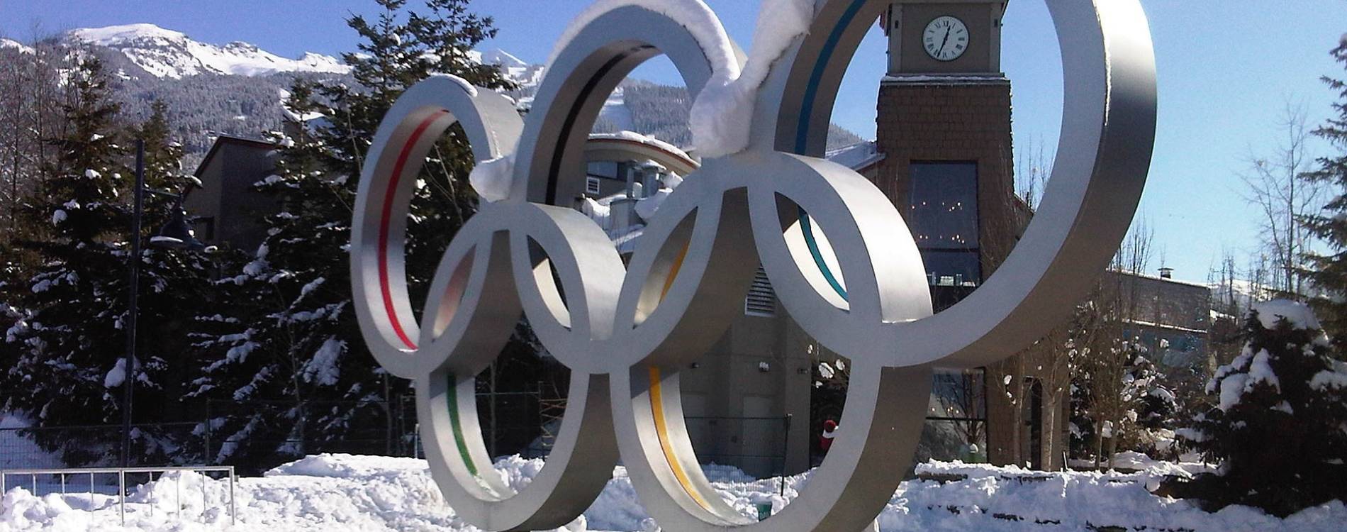 Winter Olympic Rings in the Snow