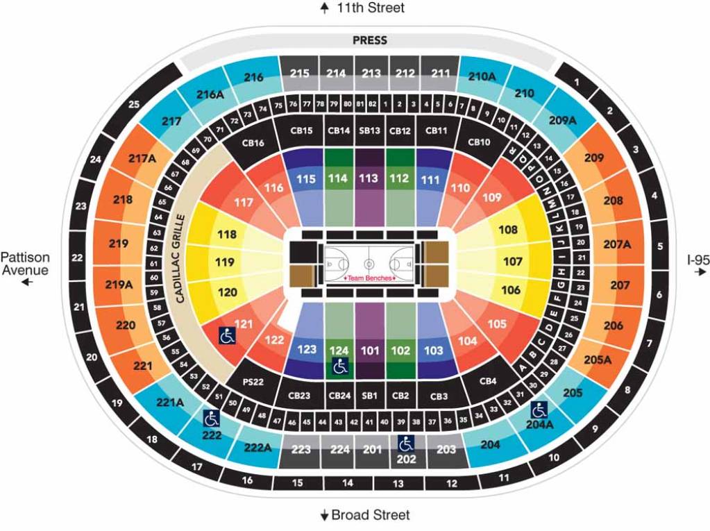 Xfinity Mobile Arena Map