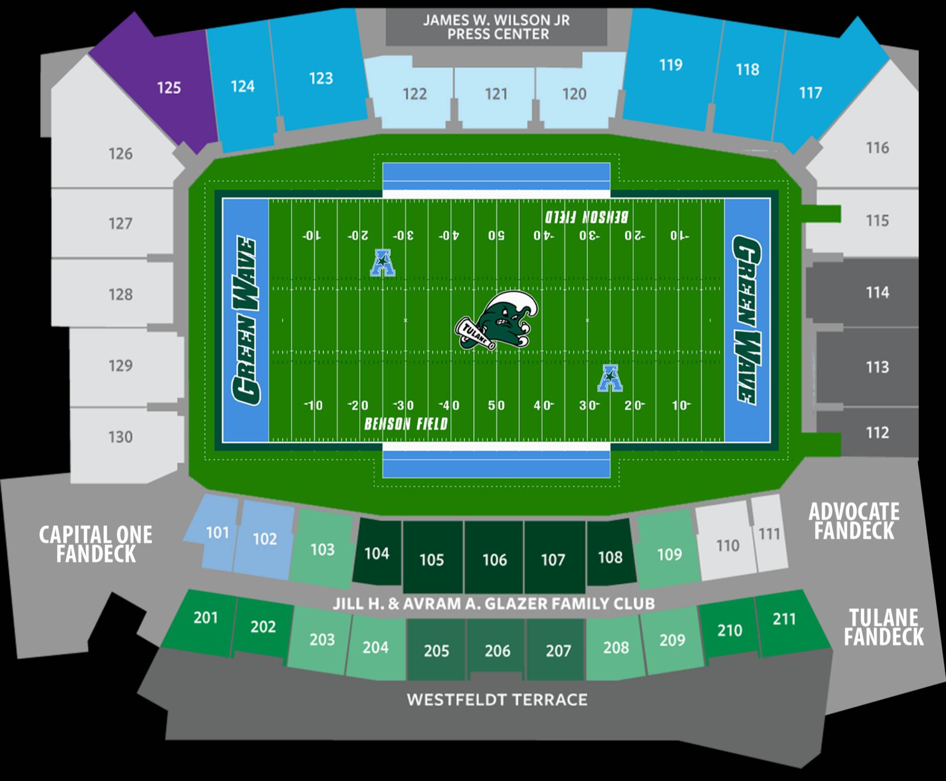 Yulman Stadium Map